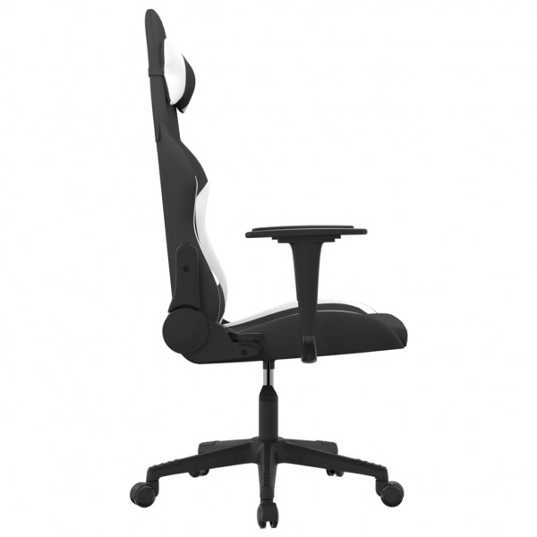 Silla gaming tela negro y blanco M 4