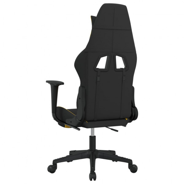 Silla gaming con reposapiés tela amarillo y negro M 5