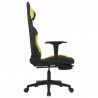 Silla gaming con reposapiés tela verde claro y negro 4