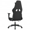 Silla gaming con reposapiés tela negro y azul 5