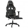 Cadeira gaming massagens apoio pés couro artif preto/camuflagem 3