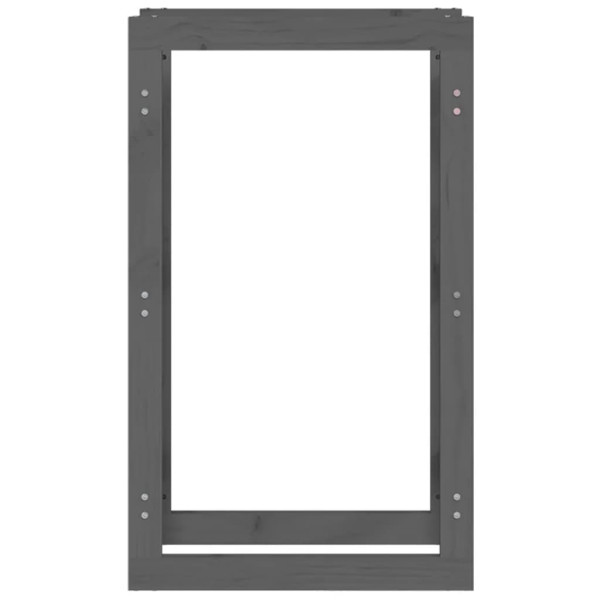 Estante para leña madera maciza de pino gris 60x25x100 cm M 5