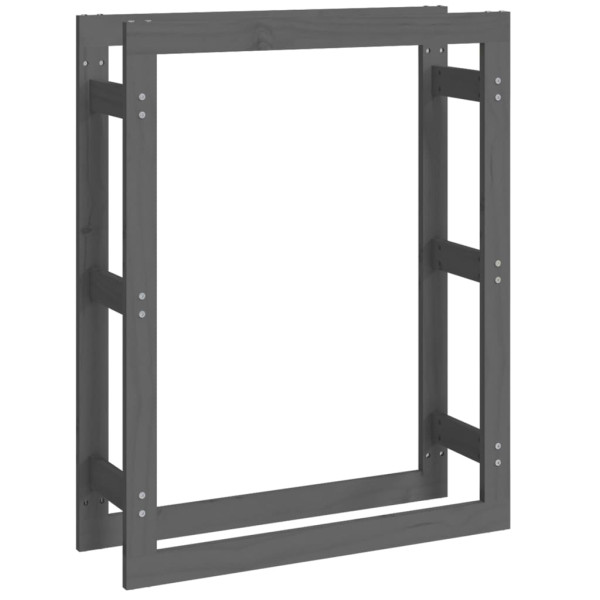 Suporte para lenha 80x25x100 cm pinho maciço cinza M 2