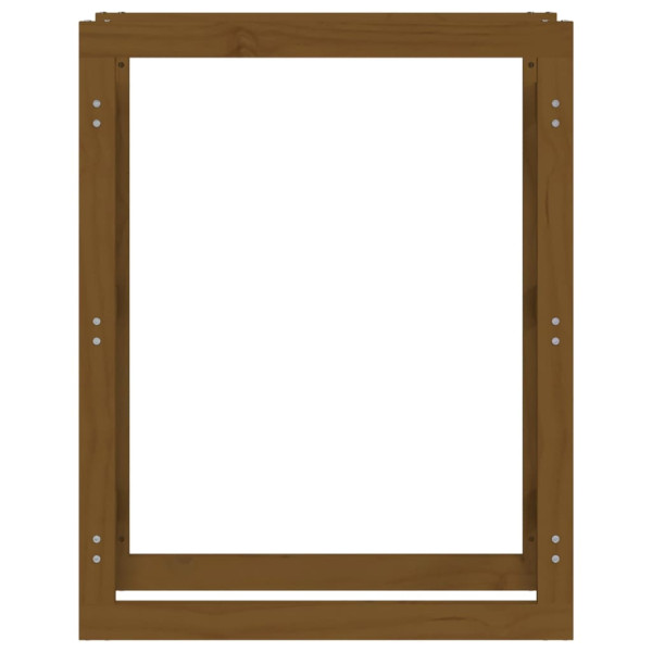 Estante para leña madera maciza de pino marrón miel 80x25x100cm M 5