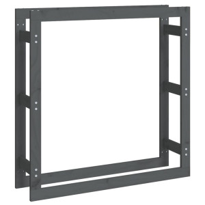 Suporte para lenha 100x25x100 cm pinho maciço cinza H