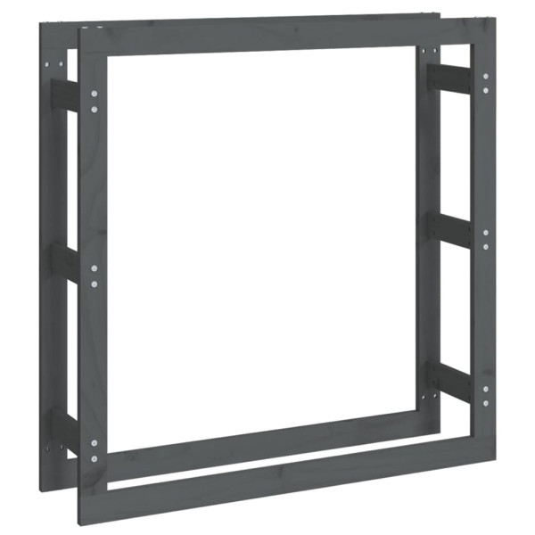 Suporte para lenha 100x25x100 cm pinho maciço cinza M 2