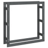 Suporte para lenha 100x25x100 cm pinho maciço cinza 2