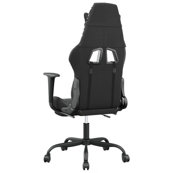 Silla gaming con reposapiés cuero sintético negro camuflaje M 5
