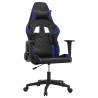 Silla gaming cuero sintético negro y azul 2