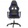 Silla gaming cuero sintético negro y azul 3