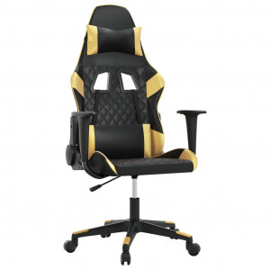 Silla gaming cuero sintético negro y dorado H