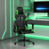 Cadeira gamer em couro sintético preto e verde 1