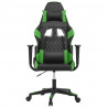 Cadeira gamer em couro sintético preto e verde 3