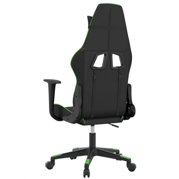 Cadeira gamer em couro sintético preto e verde M 5