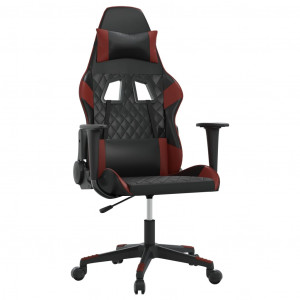 Silla gaming cuero sintético negro y rojo vino tinto H