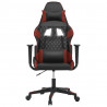 Silla gaming cuero sintético negro y rojo vino tinto 3