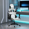 Silla gaming cuero sintético blanco y negro 1