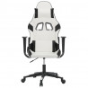 Silla gaming cuero sintético blanco y negro 3
