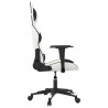 Silla gaming cuero sintético blanco y negro 4