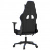 Silla gaming con reposapiés cuero sintético negro azul 5