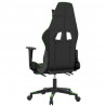 Silla gaming con reposapiés cuero sintético negro verde 5