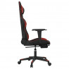 Silla gaming con reposapiés cuero sintético negro rojo tinto 4