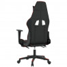 Silla gaming con reposapiés cuero sintético negro rojo tinto 5