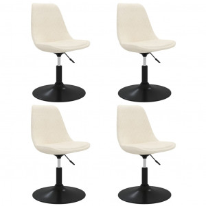 Cadeiras de jantar giratórias 4 pcs veludo cor creme H