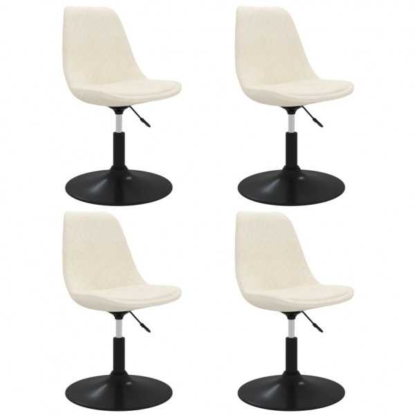 Cadeiras de jantar giratórias 4 pcs veludo cor creme M 2