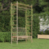 Banco de jardín con pérgola bambú 116 cm 1