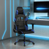 Silla gaming de masaje cuero sintético negro y azul 1