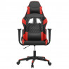Cadeira de massagem para jogos em couro sintético preto e vermelho 3