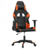 Silla gaming de masaje cuero sintético negro y naranja 2