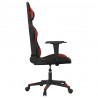 Silla gaming de masaje cuero sintético negro y rojo vino tinto 4