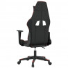 Silla gaming de masaje cuero sintético negro y rojo vino tinto 5