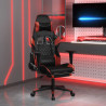 Cadeira de massagem gaming suporte de pés pele sintética preto vermelho vermelho 1