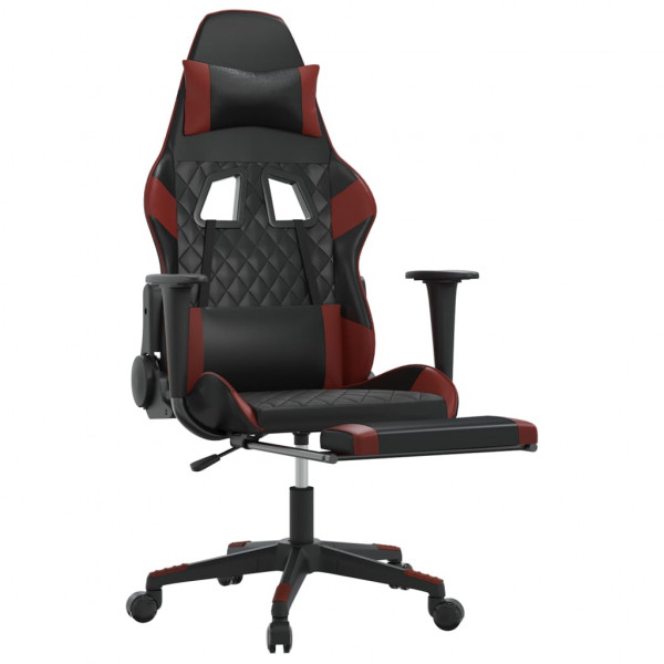 Cadeira de massagem gaming suporte de pés pele sintética preto vermelho vermelho M 3