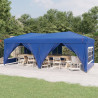 Carpa para fiestas plegable con paredes laterales azul 3x6 m 1