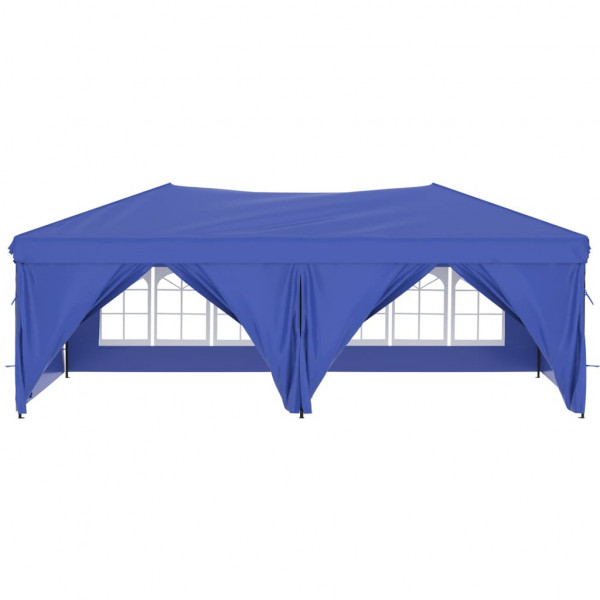 Tenda para festas dobrável com paredes laterais 3x6 m azul M 3