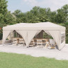Carpa para fiestas plegable con paredes laterales crema 3x6 m 1