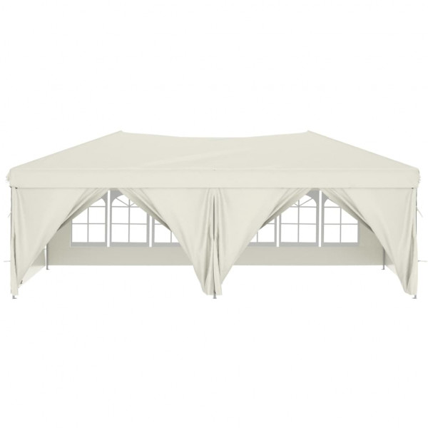 Tenda para festas dobrável com paredes laterais 3x6 m creme M 3