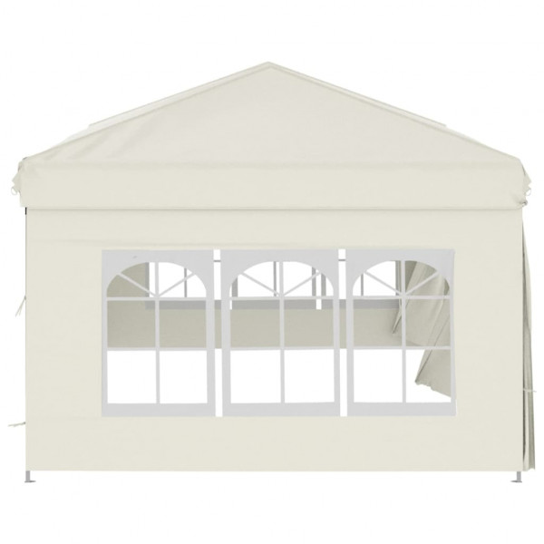 Carpa para fiestas plegable con paredes laterales crema 3x6 m M 4