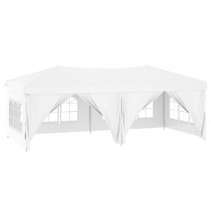 Tenda para festas dobrável com paredes laterais 3x6 m branco H