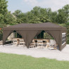 Carpa para fiestas plegable con paredes gris taupé 3x6 m 3