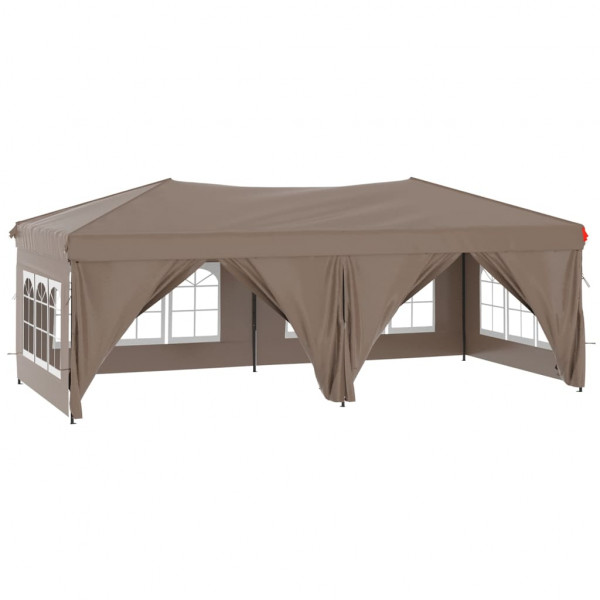 Carpa para fiestas plegable con paredes gris taupé 3x6 m D
