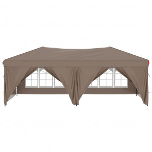 Carpa para fiestas plegable con paredes gris taupé 3x6 m H