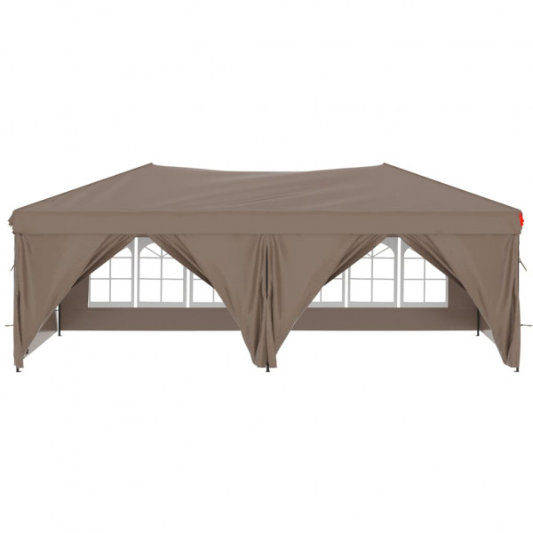 Carpa para fiestas plegable con paredes gris taupé 3x6 m M 2