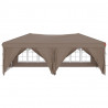 Carpa para fiestas plegable con paredes gris taupé 3x6 m 2