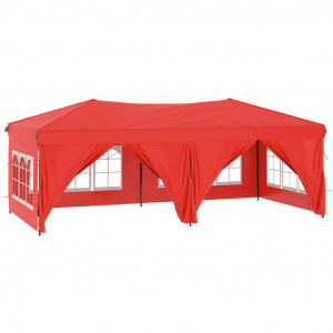 Tenda para festas dobrável com paredes laterais 3x6 m vermelho H