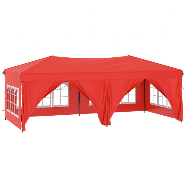 Carpa para fiestas plegable con paredes laterales rojo 3x6 m M 2